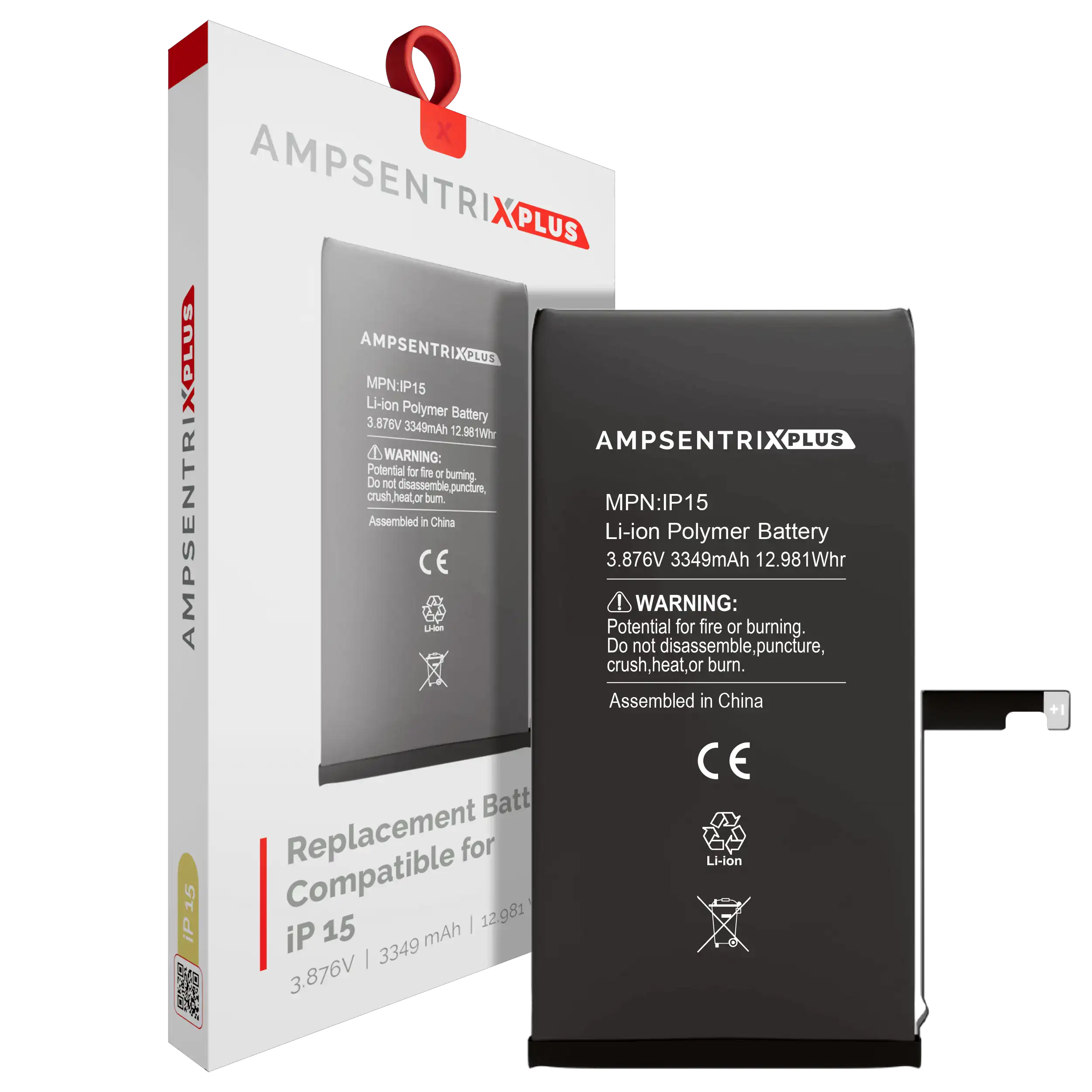 Replacement Battery For iPhone 15 (AmpSentrix Plus) - Image 2