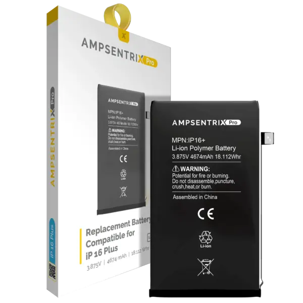 Replacement Battery For iPhone 16 Plus (AmpSentrix Pro)