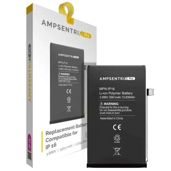 Replacement Battery For iPhone 16 (AmpSentrix Pro)