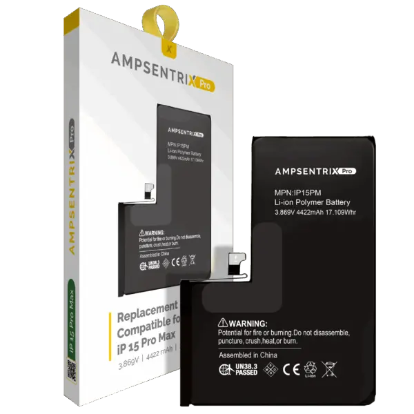 Replacement Battery For iPhone 15 Pro Max (AmpSentrix Pro)