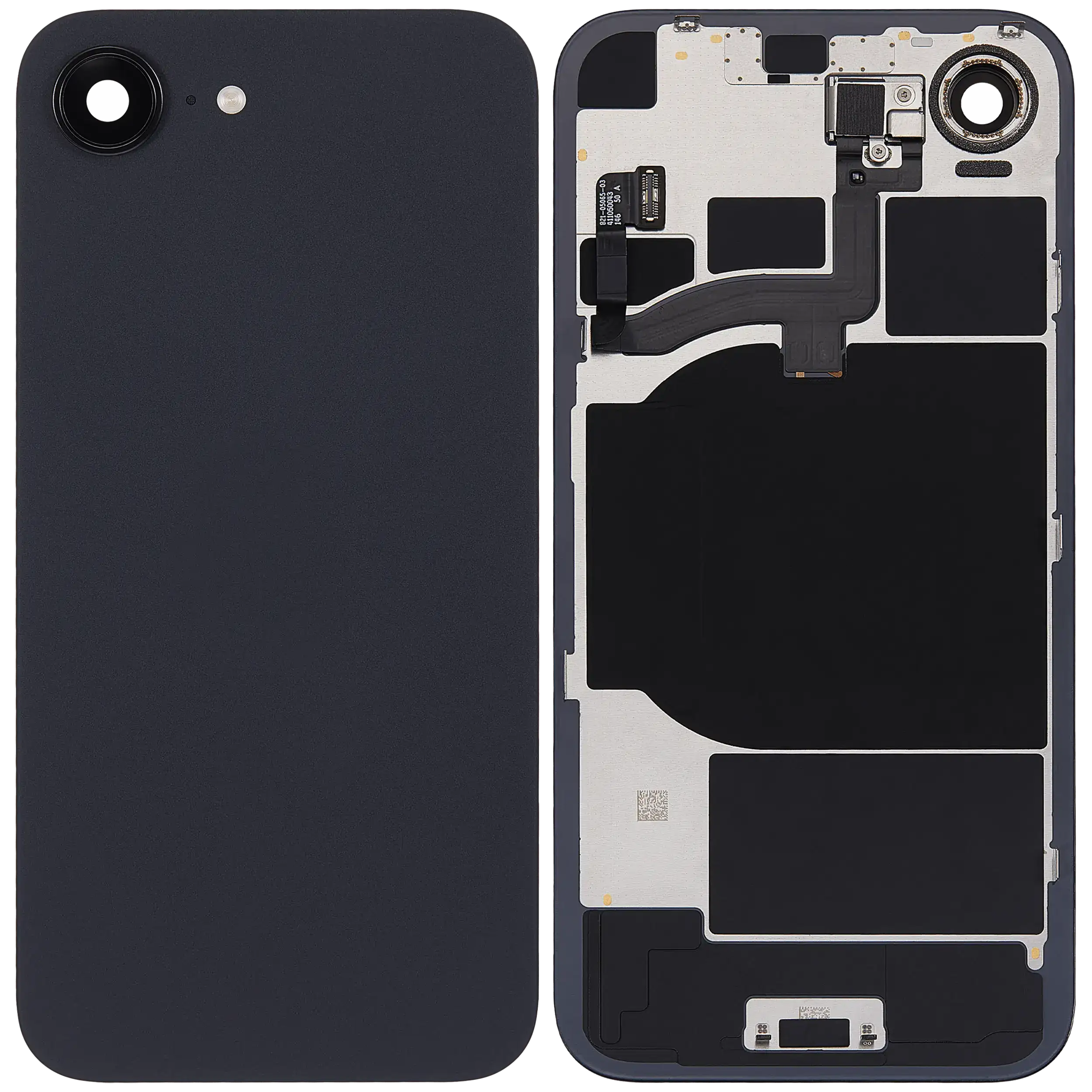 Back Glass w/ MagSafe Magnet & NFC & Flashlight Flex For iPhone 16e (Used OEM Pull: Grade B) (Black) - Image 16