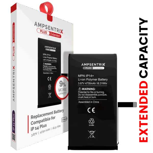 Replacement Battery For iPhone 14 Plus (AmpSentrix Plus Extended)
