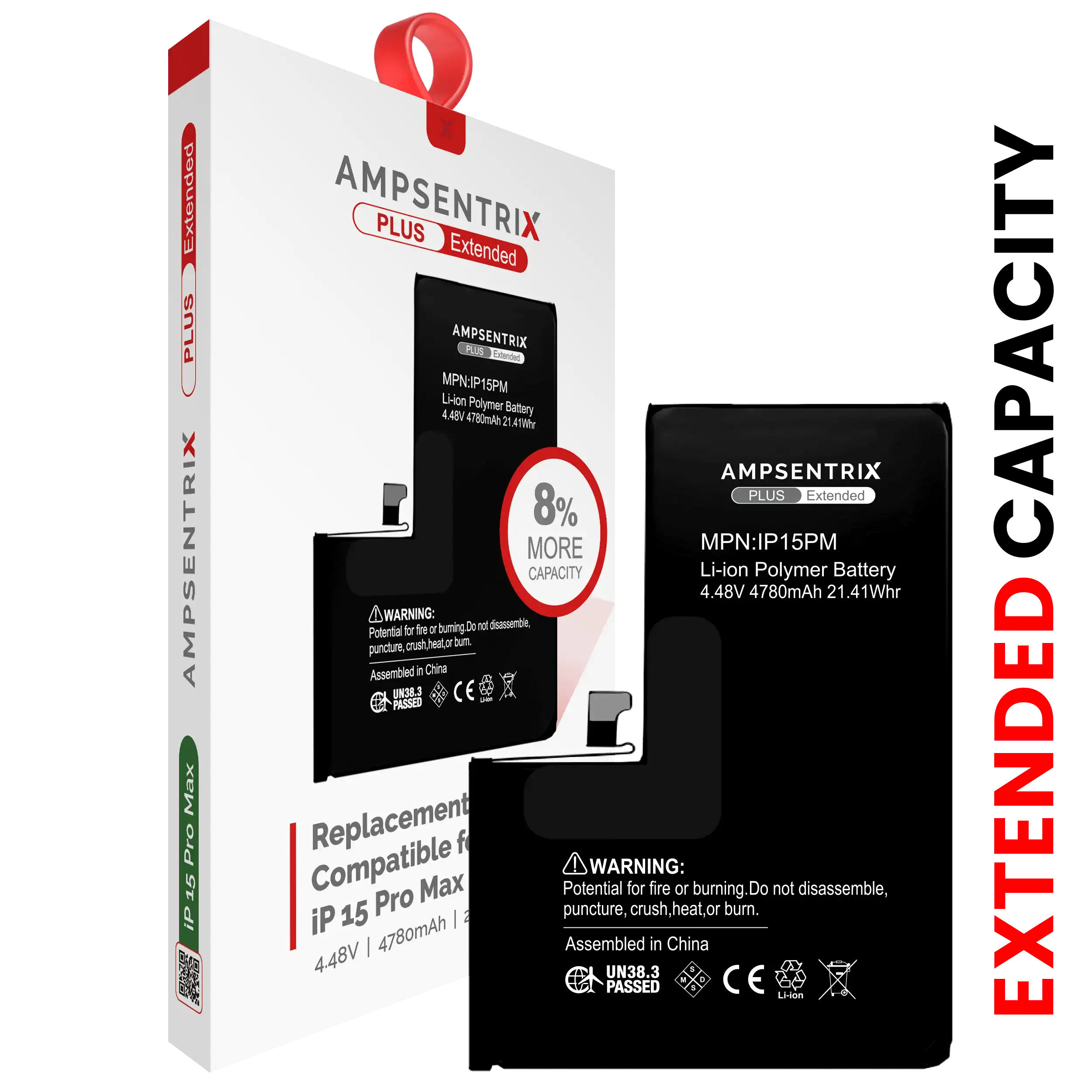 Replacement Battery For iPhone 15 Pro Max (AmpSentrix Plus Extended) - Image 3