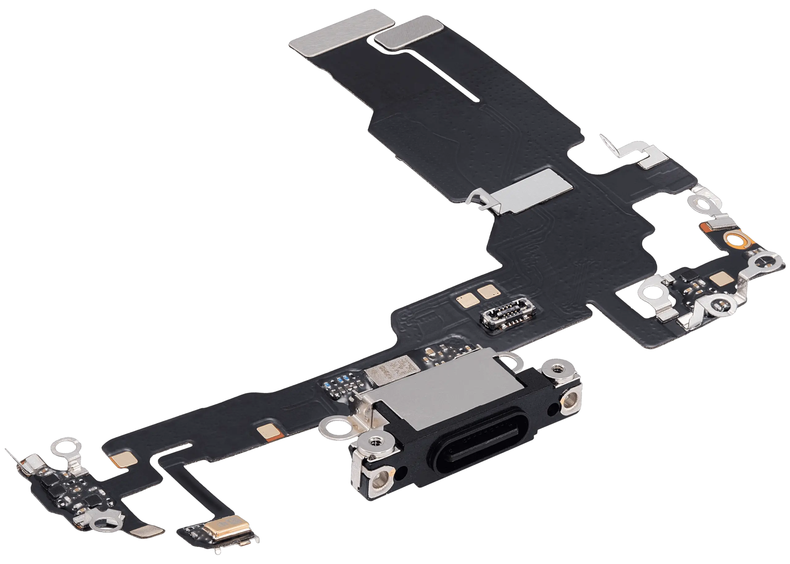 Charging Port Flex Cable For iPhone 15 (Aftermarket Plus) (Black) - Image 3