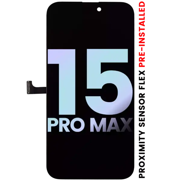 OLED Assembly With Proximity Sensor Flex Pre-Installed For iPhone 15 Pro Max (Service Pack)