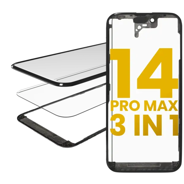 3 in 1 (Glass With OCA Pre-Installed + Frame) For iPhone 14 Pro Max (OCA Master)