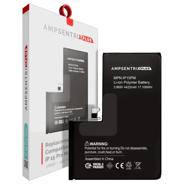 Replacement Battery For iPhone 15 Pro Max (AmpSentrix Plus)