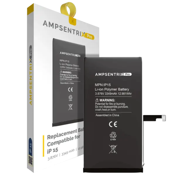 Replacement Battery For iPhone 15 (AmpSentrix Pro)