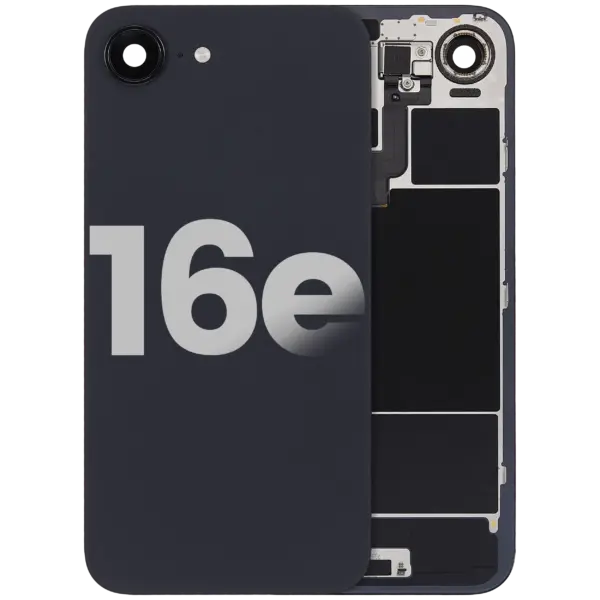 Back Glass w/ MagSafe Magnet & NFC & Flashlight Flex For iPhone 16e (Used OEM Pull: Grade B) (Black)
