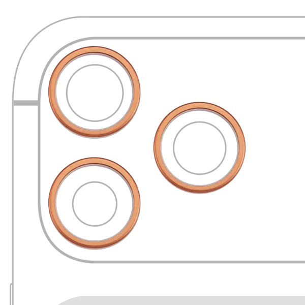 Back Camera Bezel Ring Only For iPhone 17 Pro / 17 Pro Max (Cosmic Orange) (3 Piece Set)