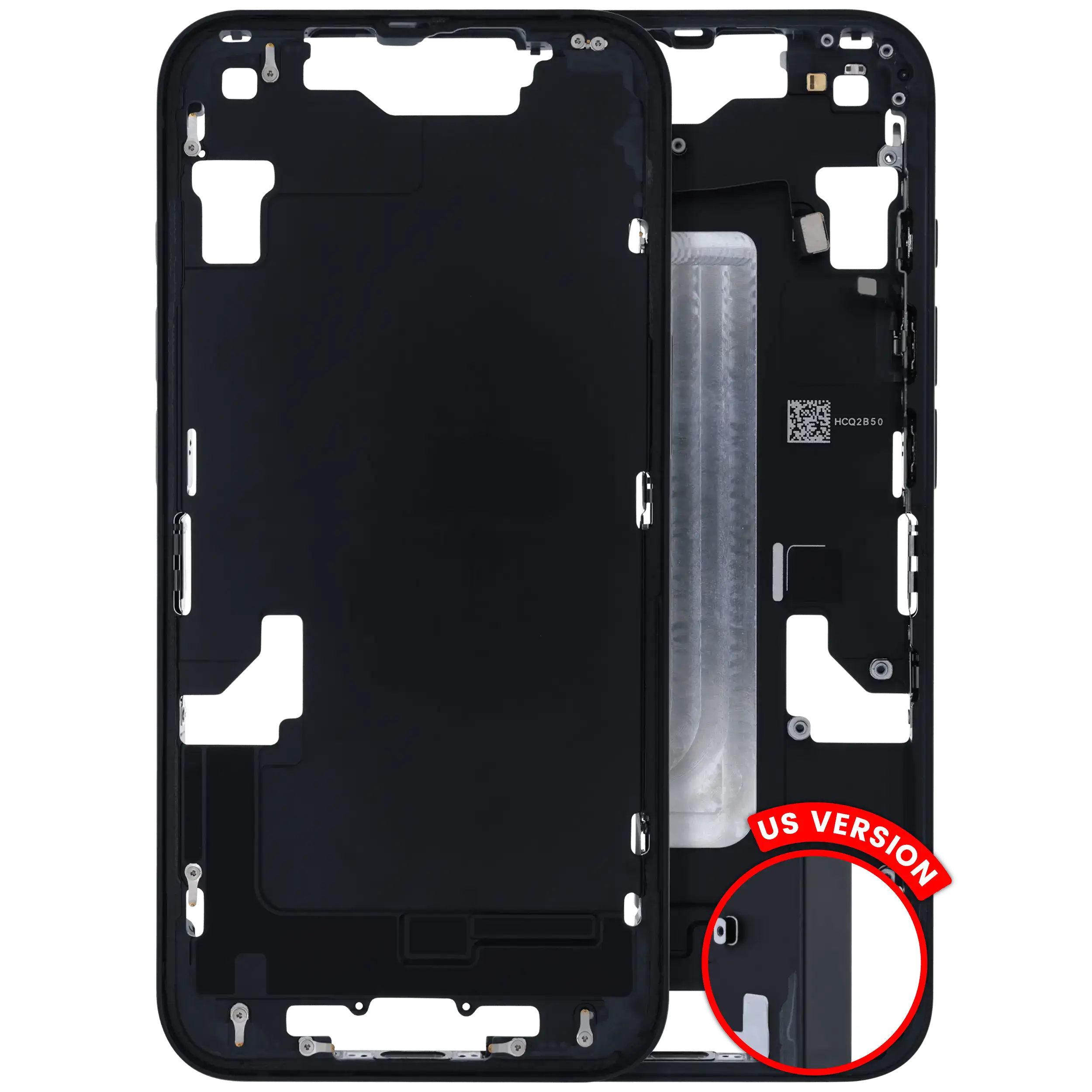 Mid-Frame Housing W/ Small Parts For iPhone 16e (US Version) (Used OEM Pull: Grade A) (Black)