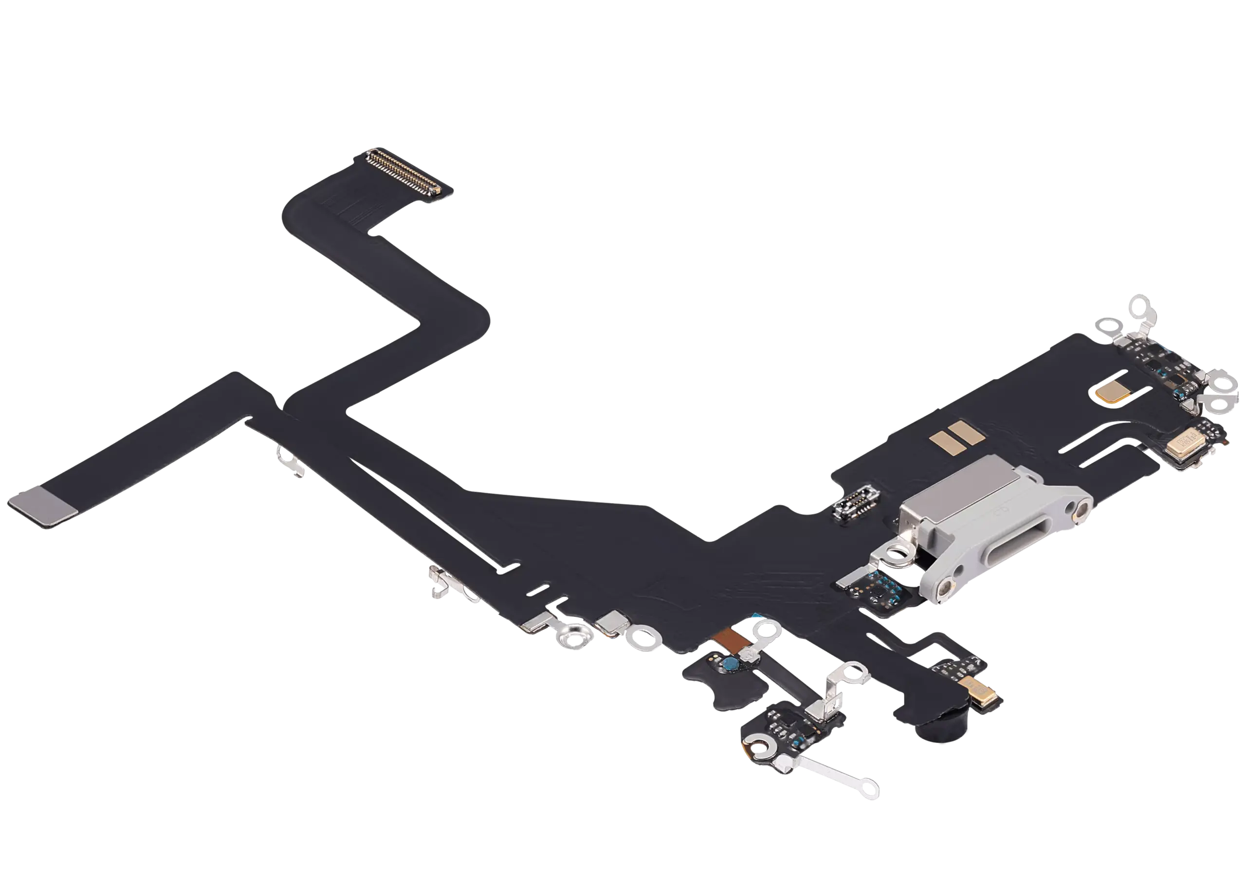 Charging Port Flex Cable For iPhone 14 Pro (Aftermarket Plus) (Silver) - Image 3