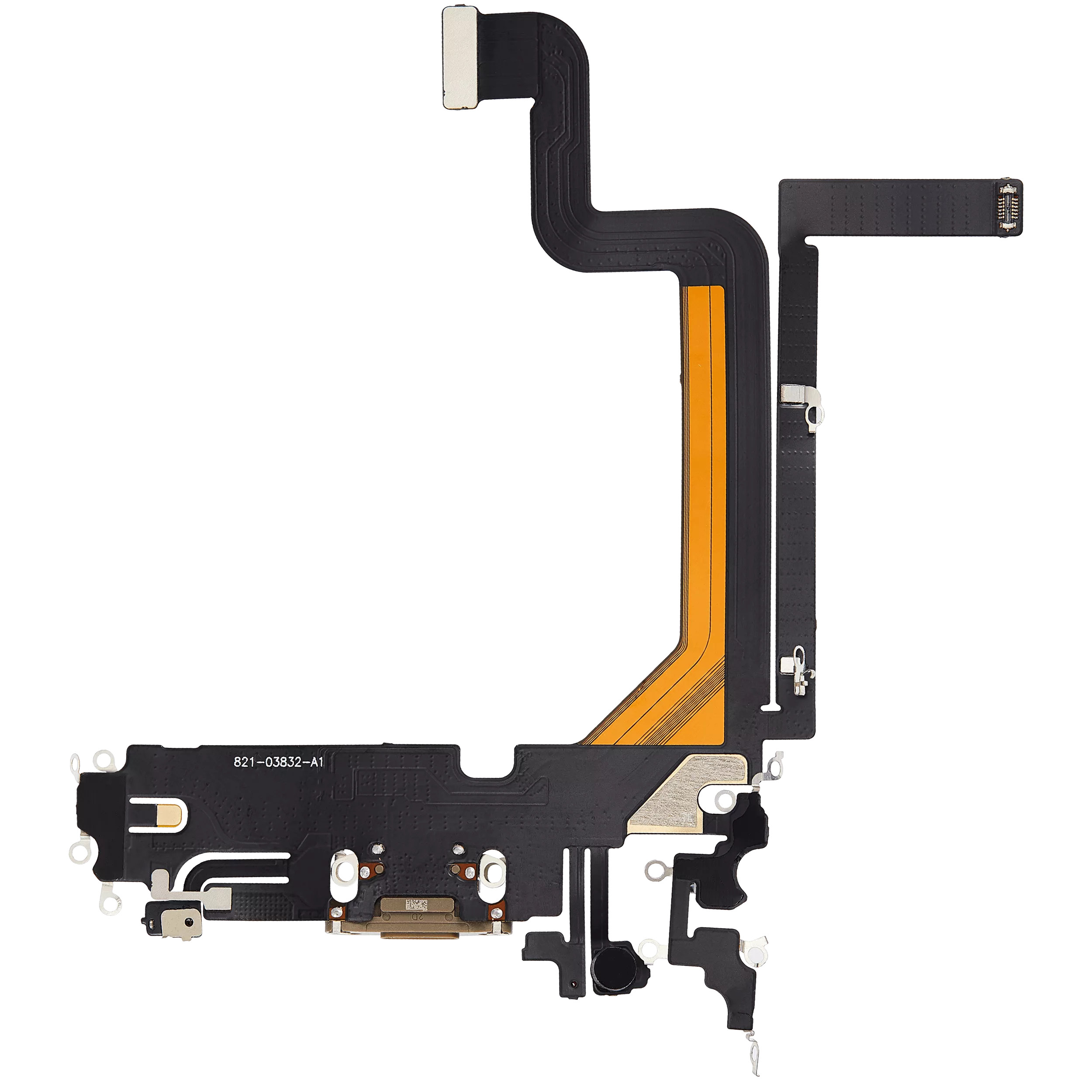 Charging Port Flex Cable For iPhone 14 Pro Max (Aftermarket Plus) (Gold) - Image 12