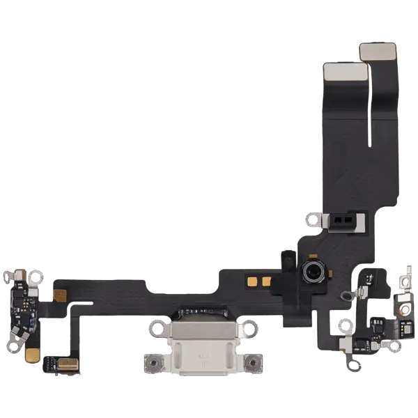 Charging Port Flex Cable For iPhone 14 (Used OEM Pull) (Starlight)