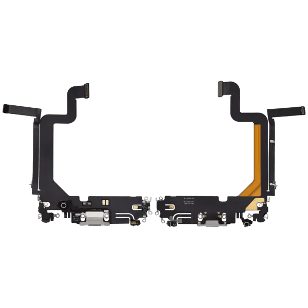 Charging Port Flex Cable For iPhone 14 Pro Max (Used OEM Pull) (Silver)