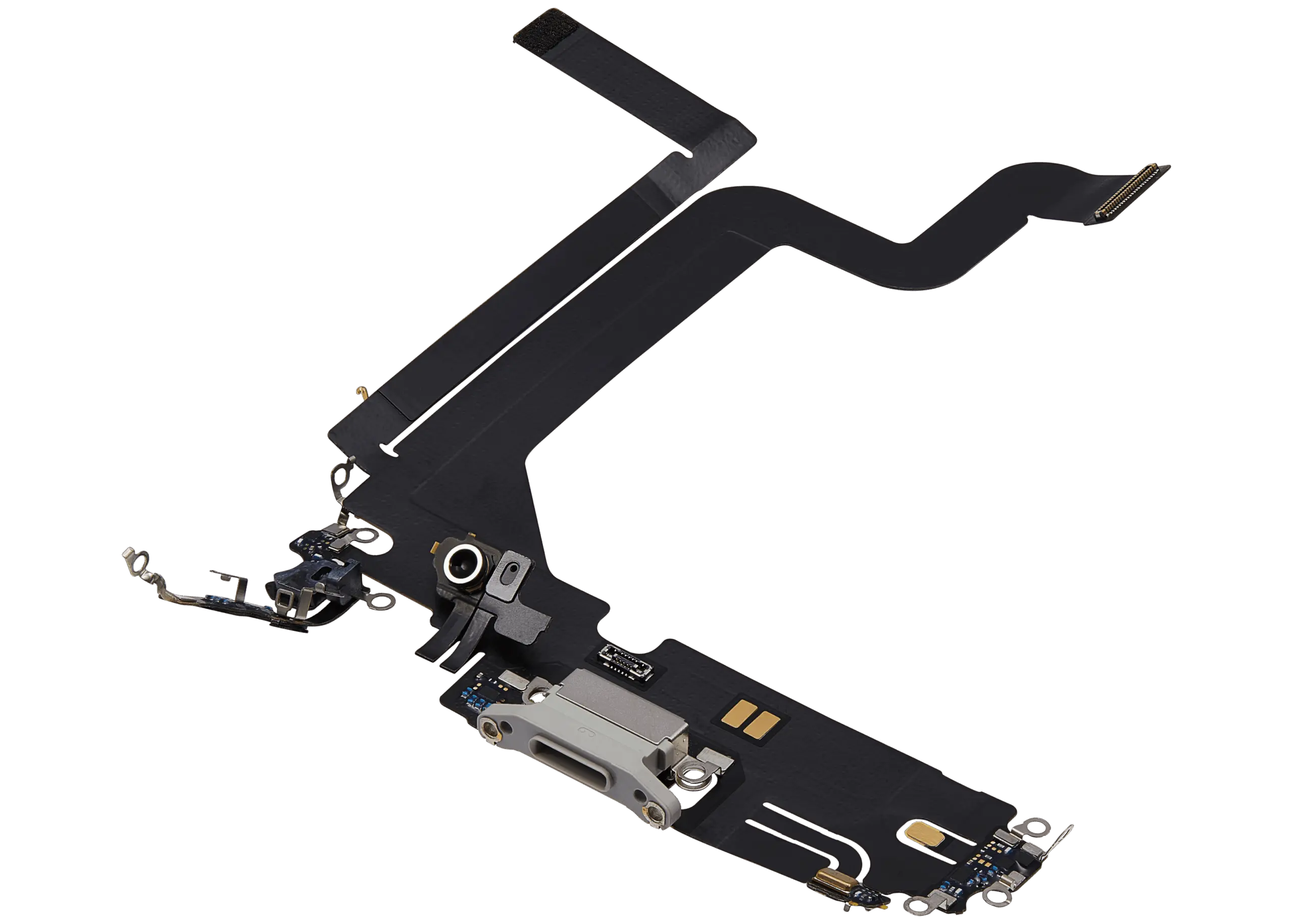 Charging Port Flex Cable For iPhone 14 Pro Max (Used OEM Pull) (Silver) - Image 3