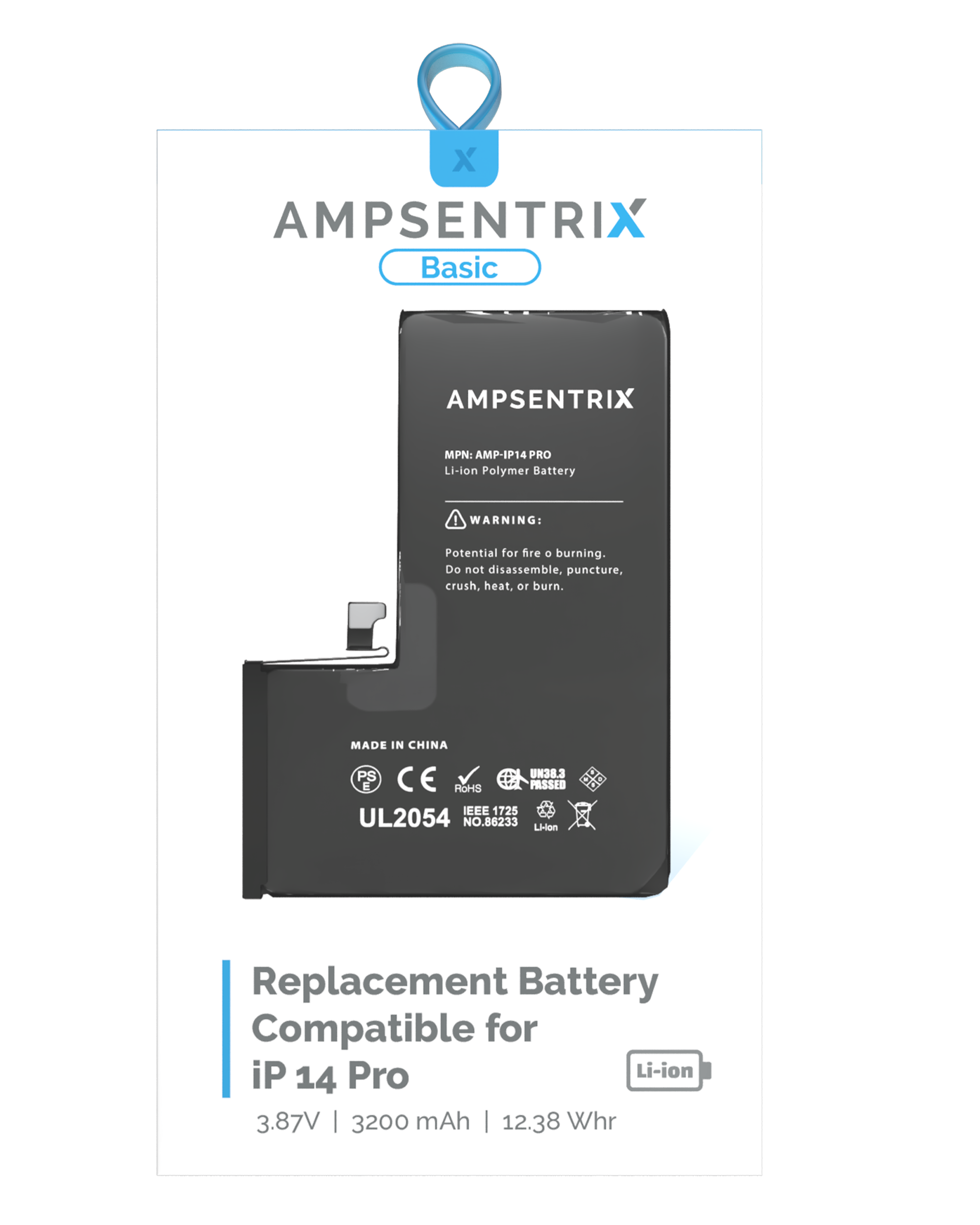 Replacement Battery For iPhone 14 Pro (AmpSentrix Basic) - Image 8