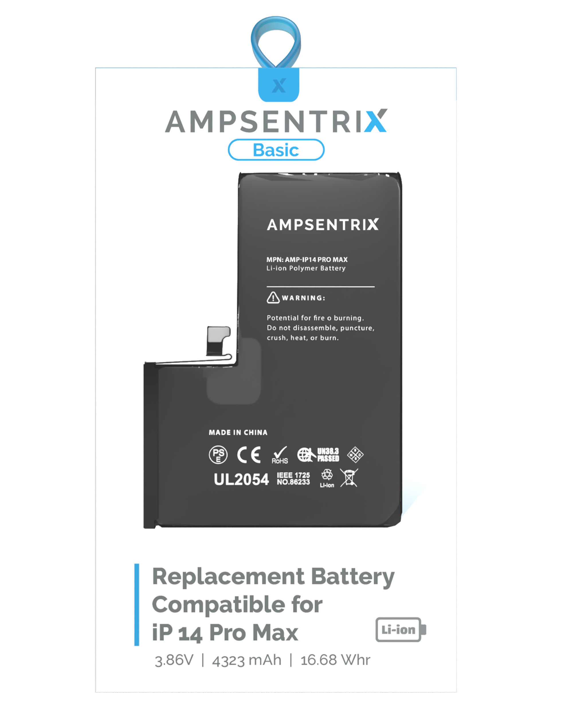 Replacement Battery For iPhone 14 Pro Max (AmpSentrix Basic) - Image 11