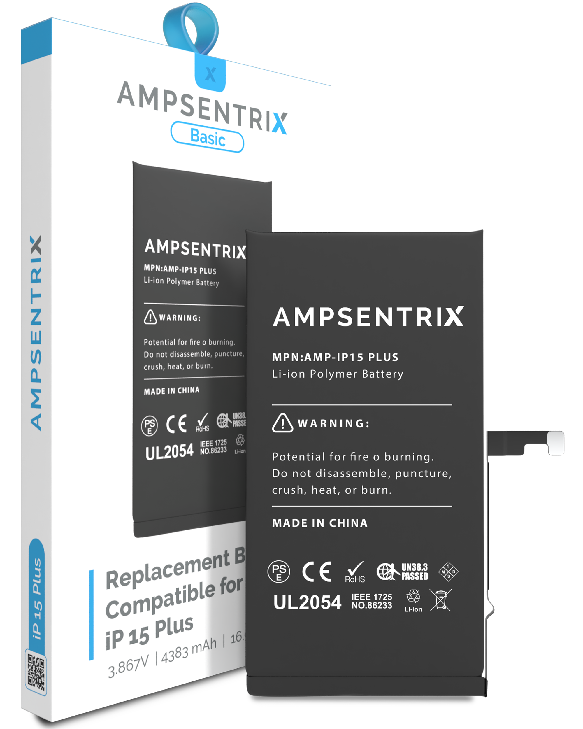 Replacement Battery For iPhone 15 Plus (AmpSentrix Basic) - Image 4