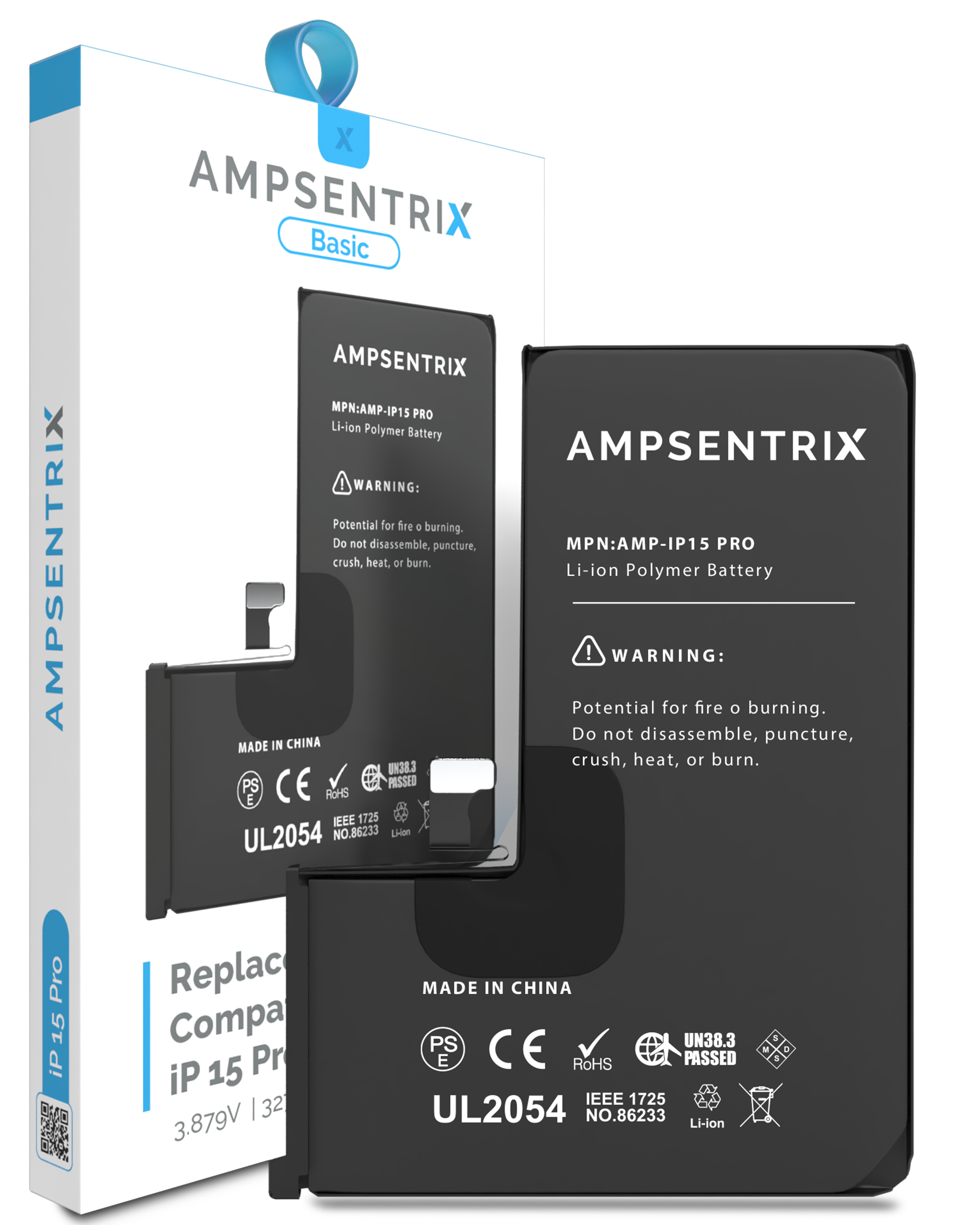 Replacement Battery For iPhone 15 Pro (AmpSentrix Basic) - Image 10