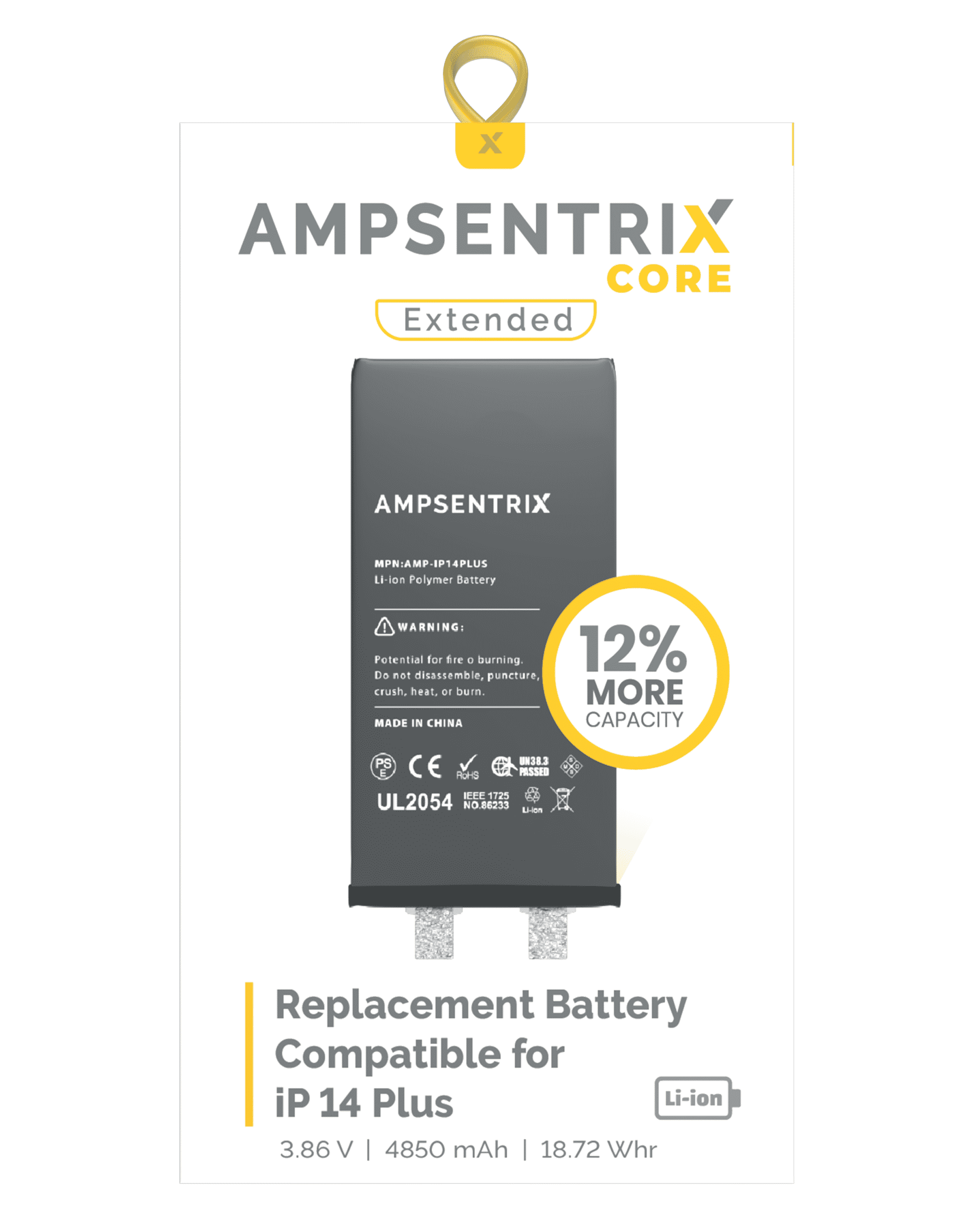 Replacement Battery For IPhone 14 Plus (Spot Welding Required) (AmpSentrix Core Extended) - Image 5