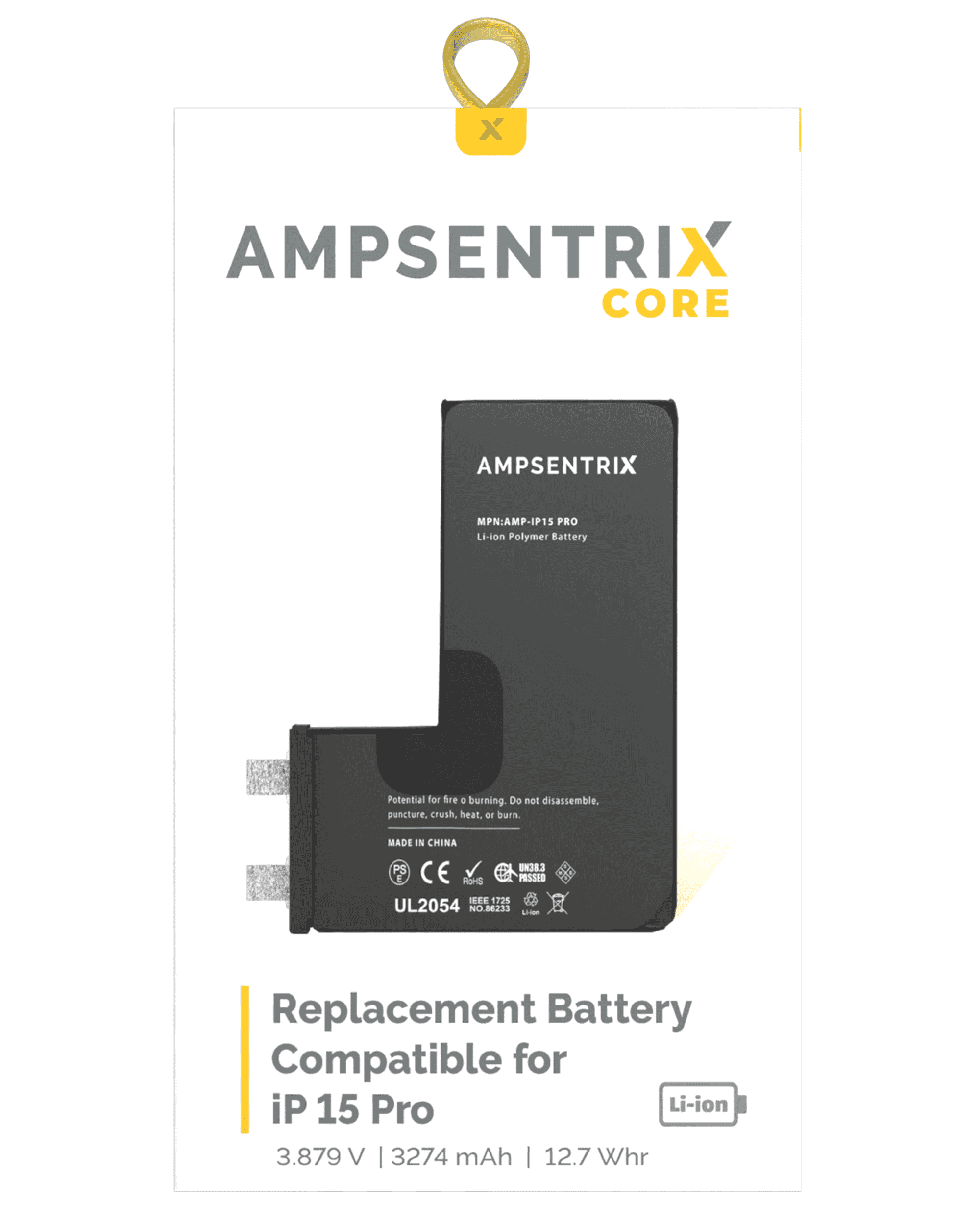 Replacement Battery Core For iPhone 15 Pro (Spot Welding Required) (AmpSentrix Core) - Image 4