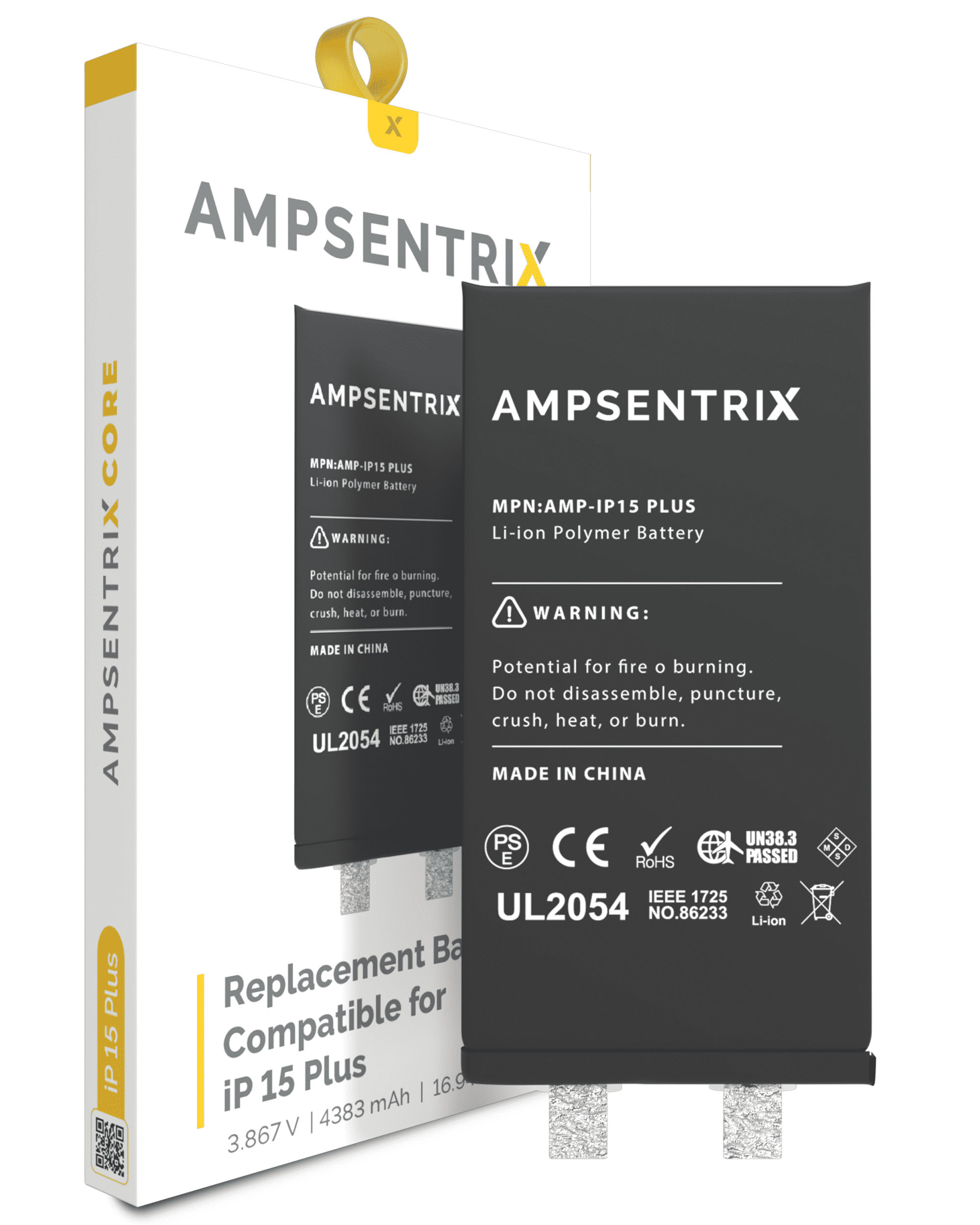 Replacement Battery Core For iPhone 15 Plus (Spot Welding Required) (AmpSentrix Core) - Image 11