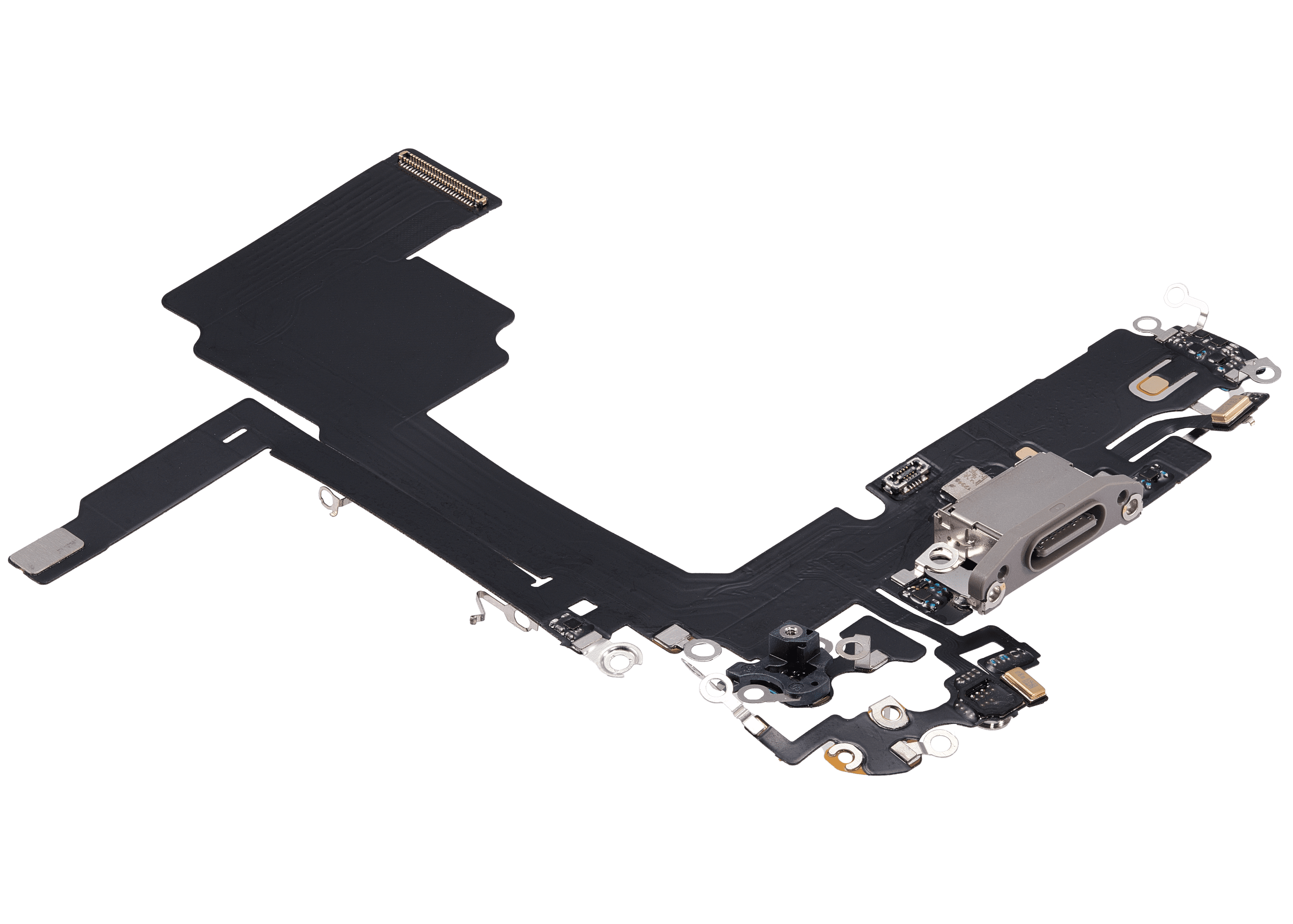Charging Port Flex Cable For iPhone 15 Pro (Aftermarket Plus) (Natural Titanium) - Image 3