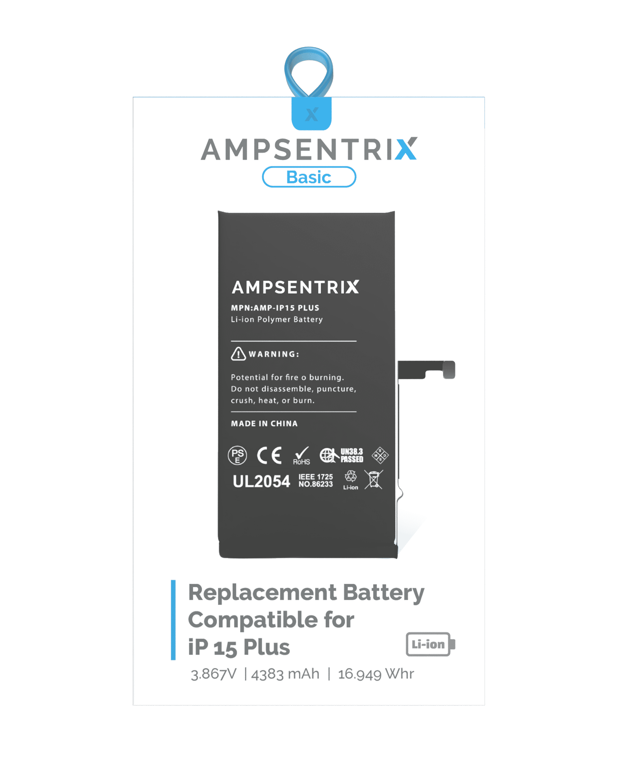Replacement Battery For iPhone 15 Plus (AmpSentrix Basic) - Image 9