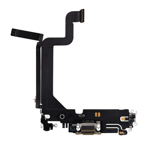 Charging Port Flex Cable For iPhone 14 Pro Max (Used OEM Pull) (Gold)