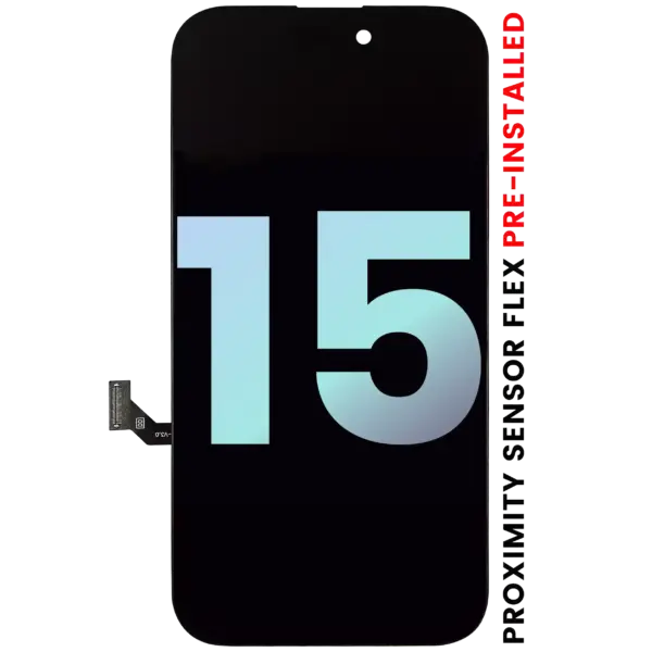 OLED Assembly With Proximity Sensor Flex Pre-Installed For iPhone 15 (Service Pack)