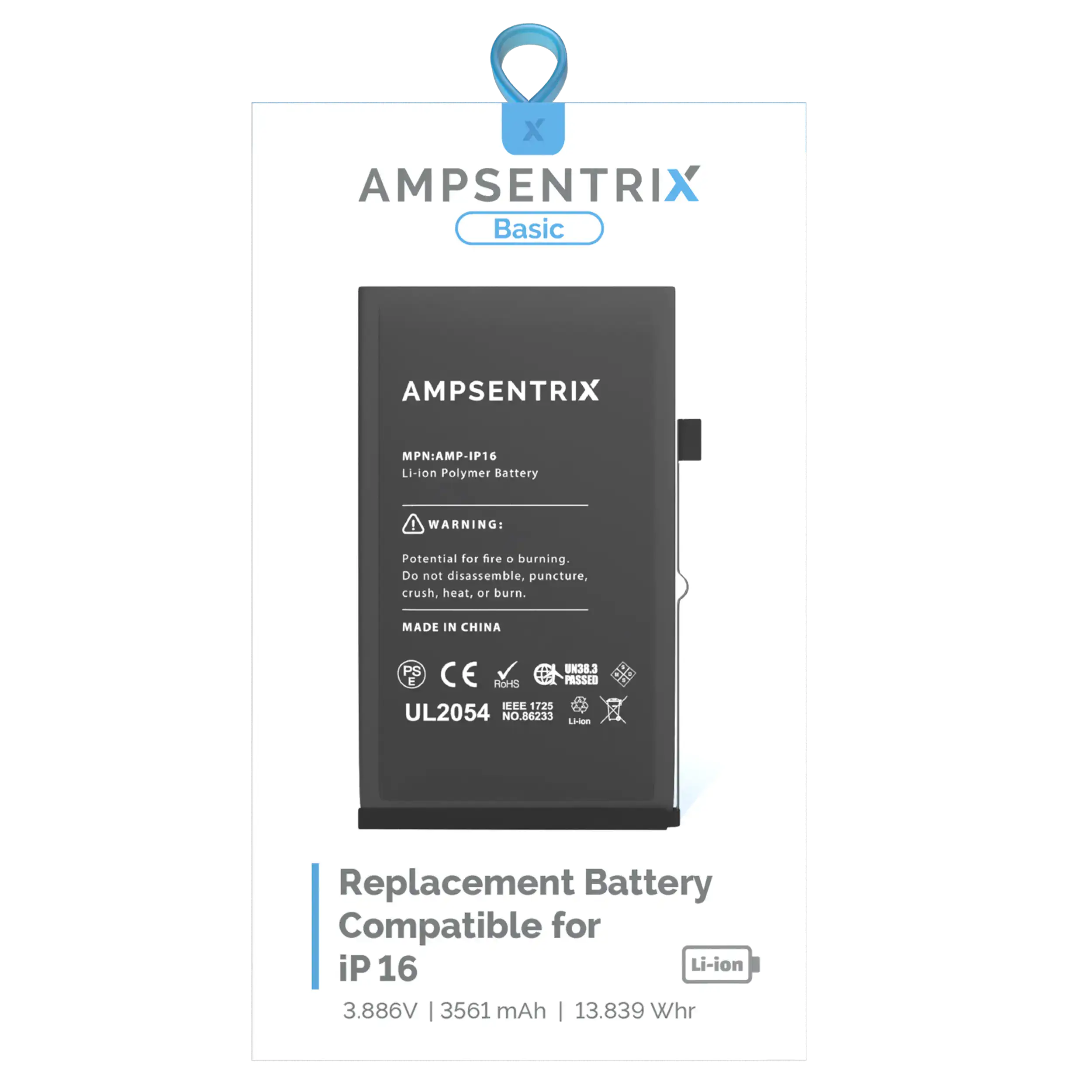 Replacement Battery For iPhone 16 (AmpSentrix Basic) - Image 11