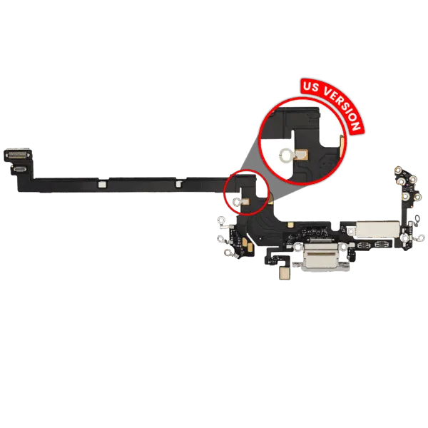 Charging Port Flex Cable For iPhone 17 Pro (Premium) (US Version) (Silver)