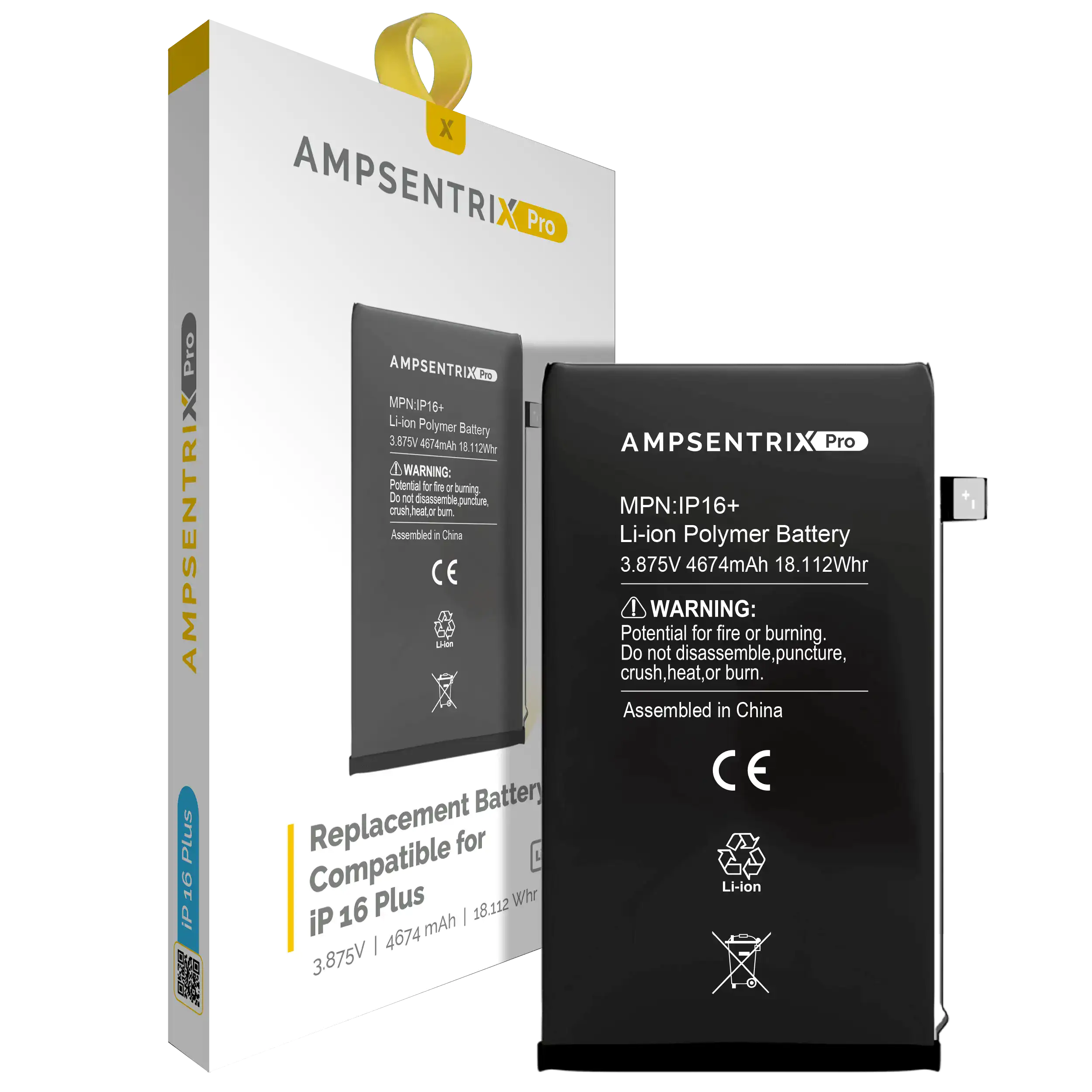 Replacement Battery For iPhone 16 Plus (AmpSentrix Pro) - Image 3