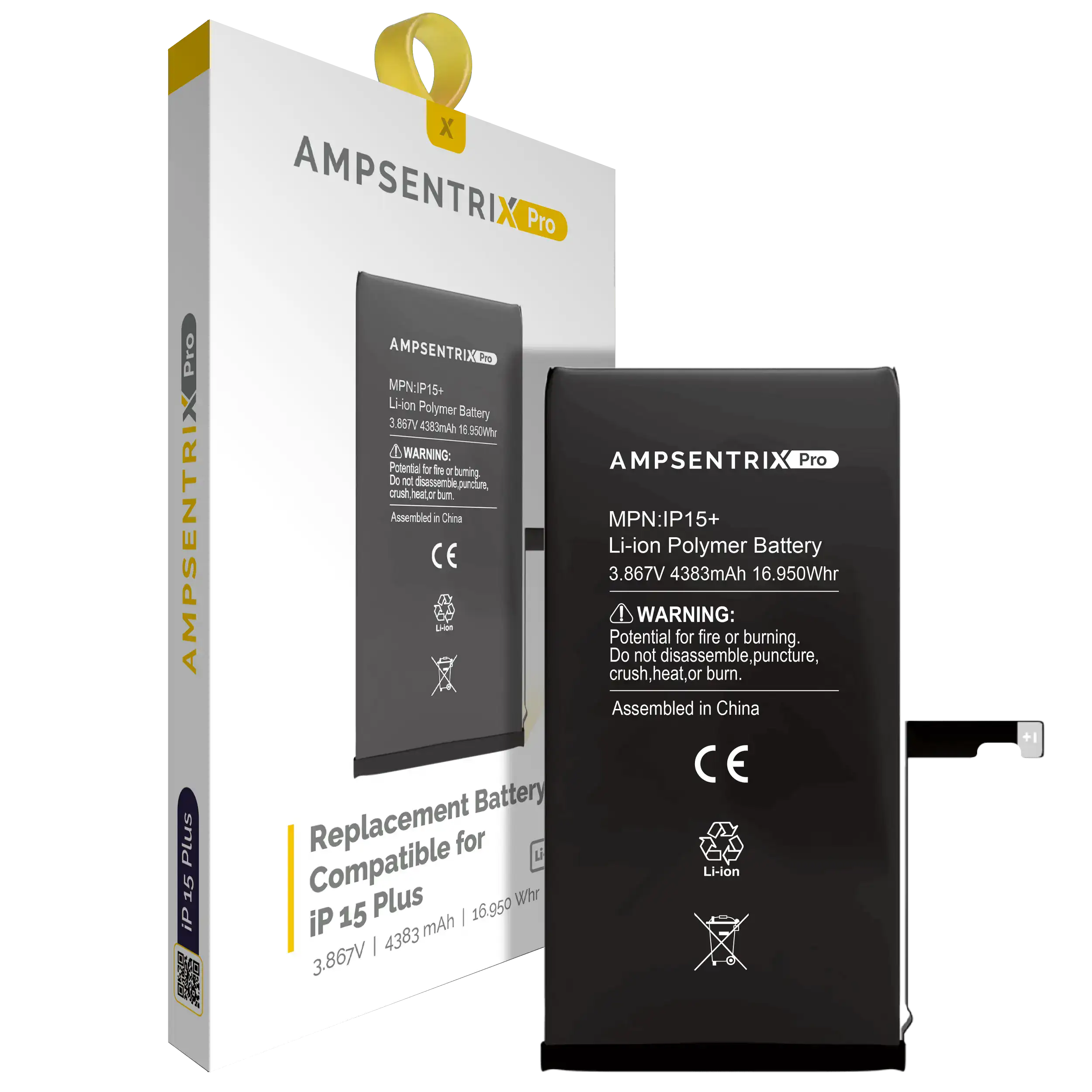 Replacement Battery For iPhone 15 Plus (AmpSentrix Pro) - Image 3