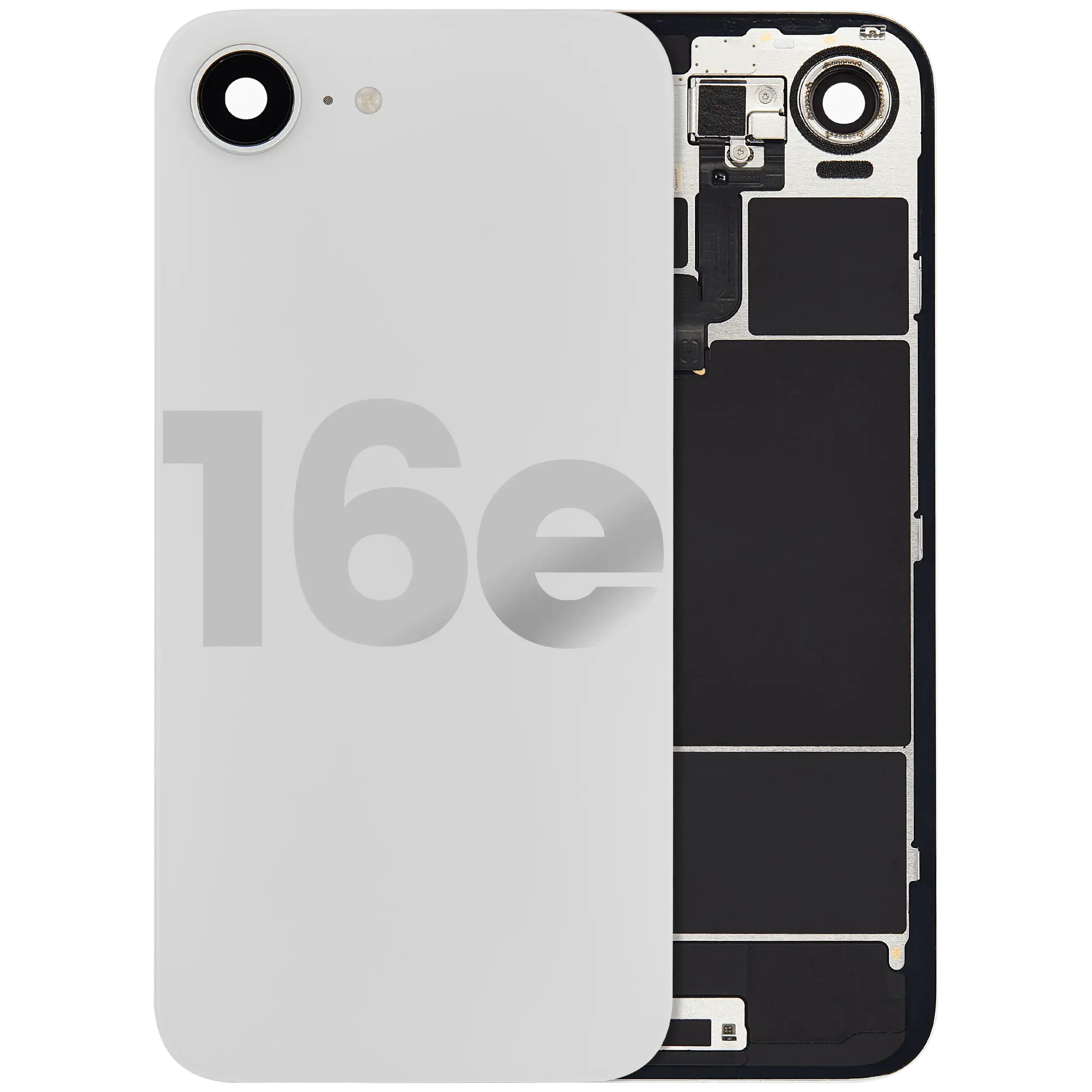 Back Glass w/ MagSafe Magnet & NFC & Flashlight Flex For iPhone 16e (Used OEM Pull: Grade C) (White)