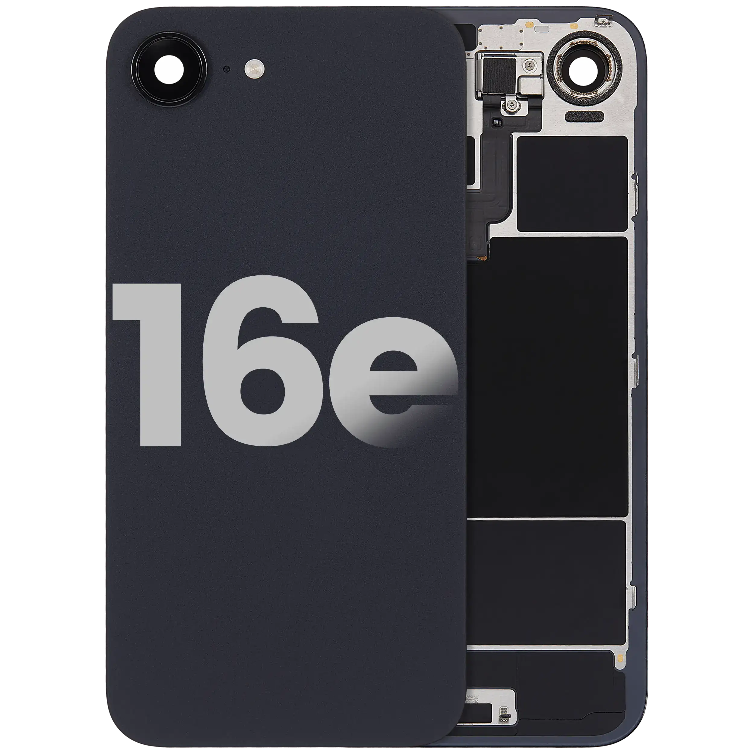 Back Glass w/ MagSafe Magnet & NFC & Flashlight Flex For iPhone 16e (Used OEM Pull: Grade C) (Black)