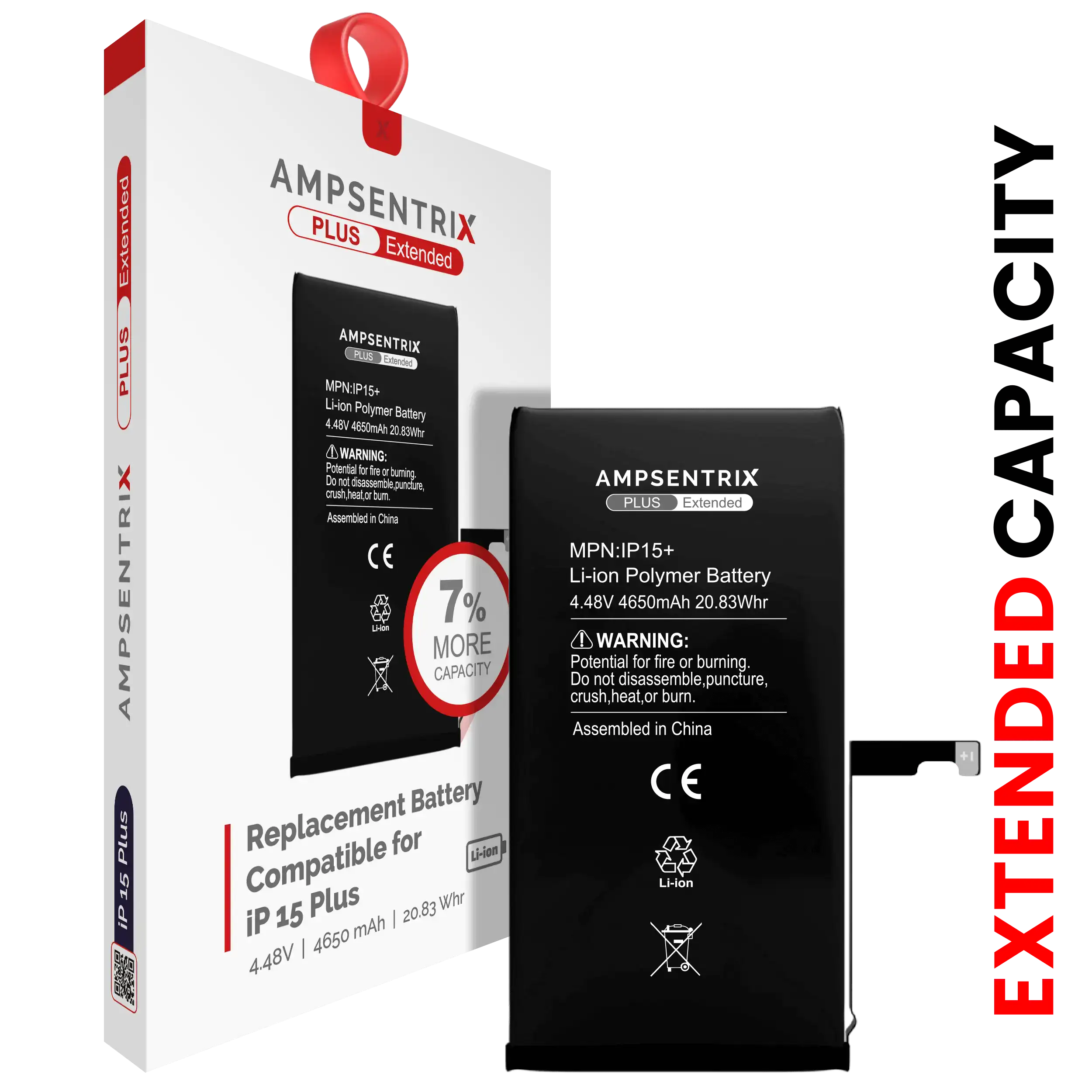 Replacement Battery For iPhone 15 Plus (AmpSentrix Plus Extended) - Image 6