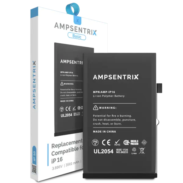 Replacement Battery For iPhone 16 (AmpSentrix Basic)