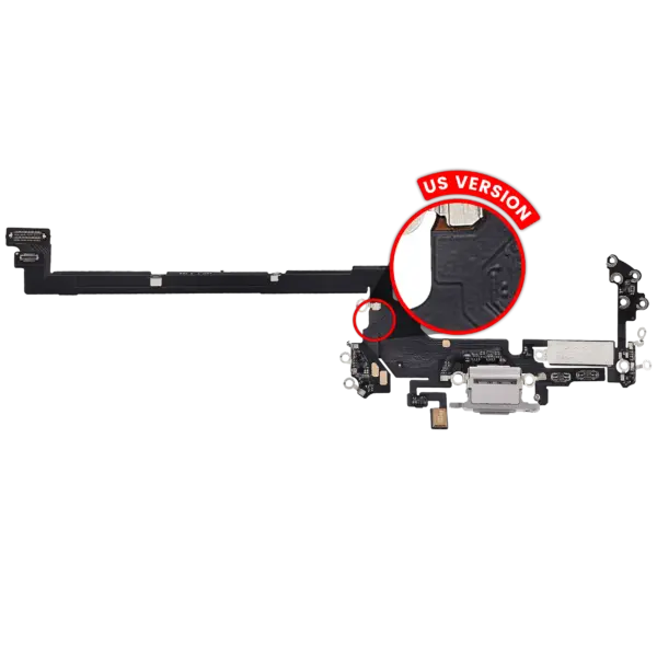 Charging Port Flex Cable For iPhone 17 Pro (Aftermarket Plus) (US Version) (Silver)
